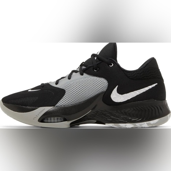 Nike Zoom Freak 4 DJ6149-001 Black/Light Gray Men Basketball Shoes Oreo - Picture 3 of 9